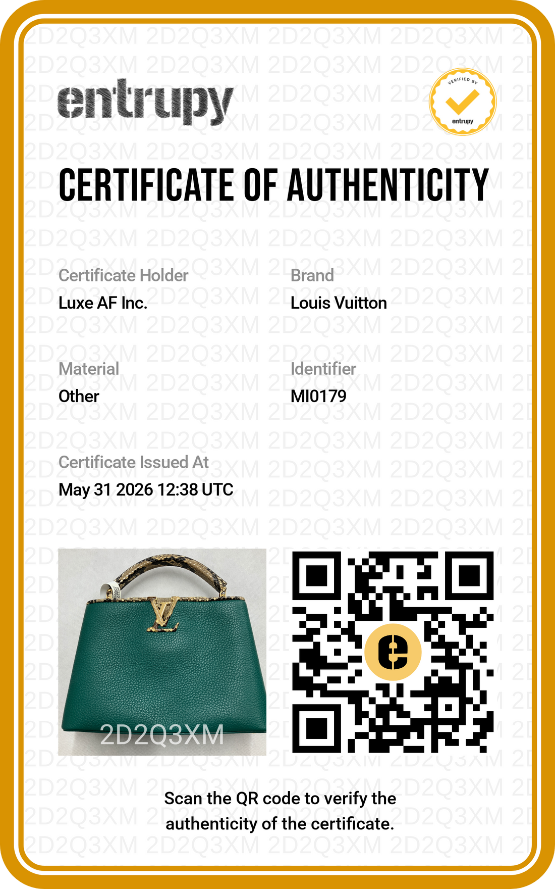 Louis Vuitton Capucines BB Emerald Green Leather Python GHW