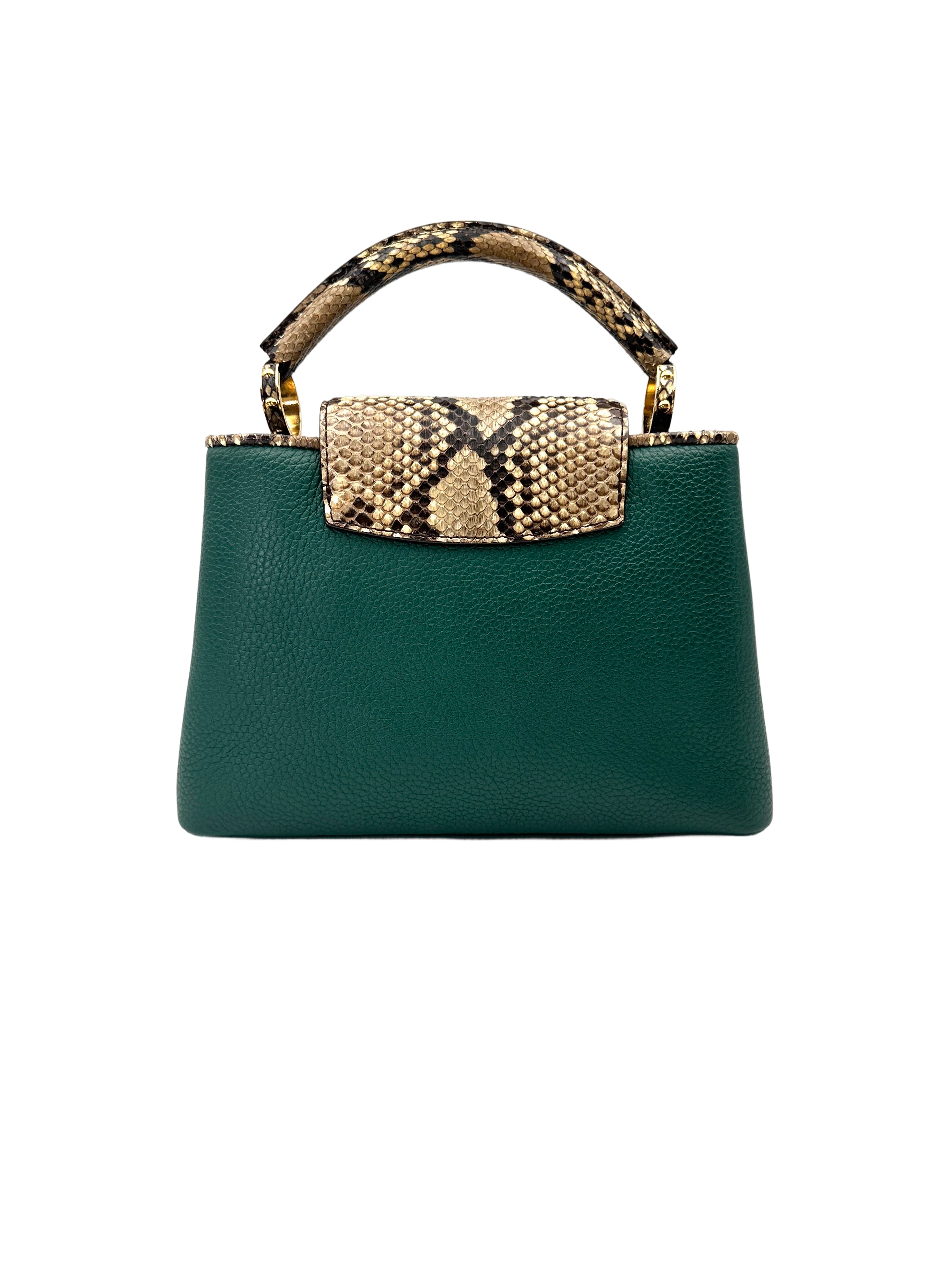 Louis Vuitton Capucines BB Emerald Green Leather Python GHW