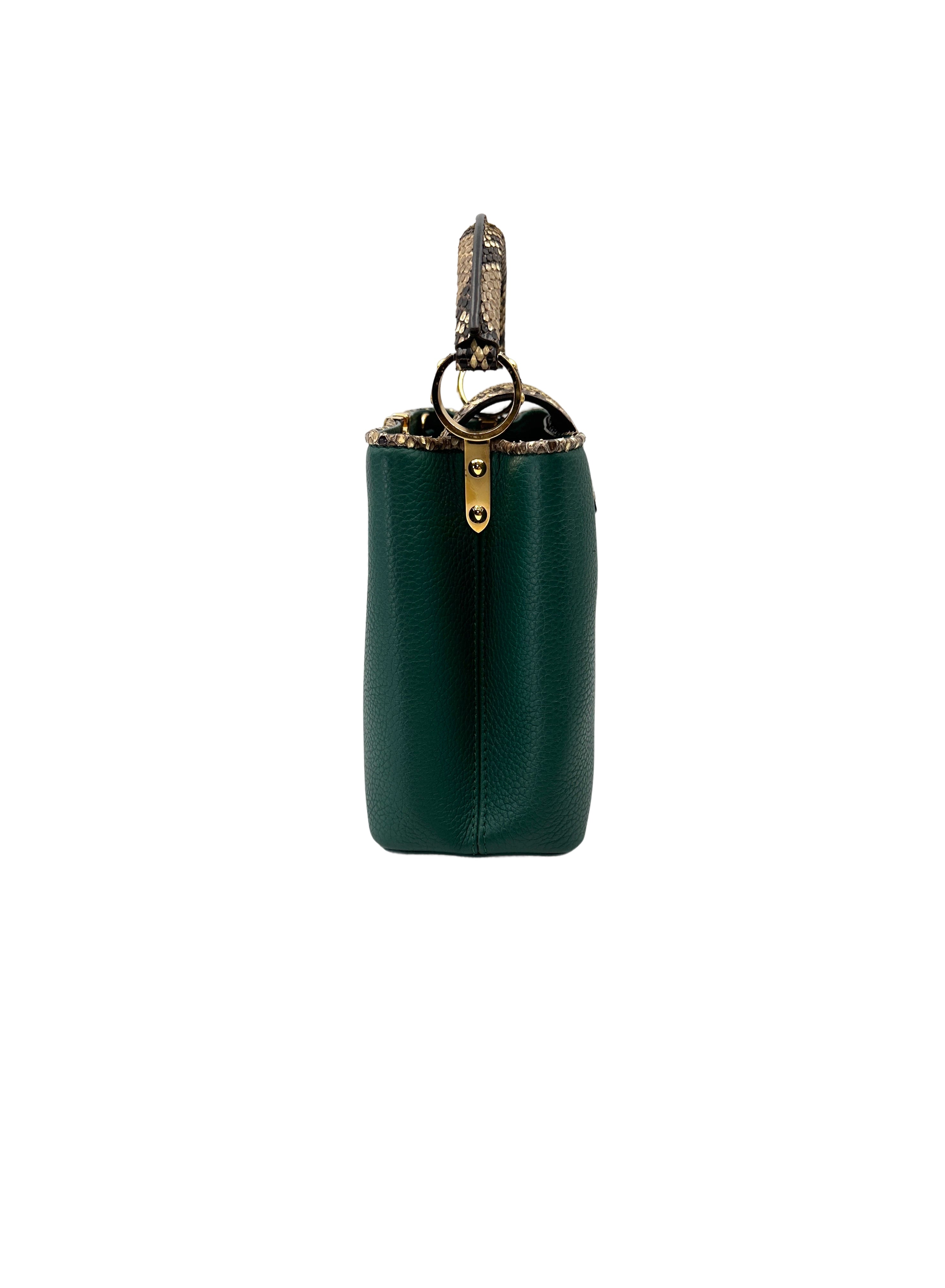 Louis Vuitton Capucines BB Emerald Green Leather Python GHW