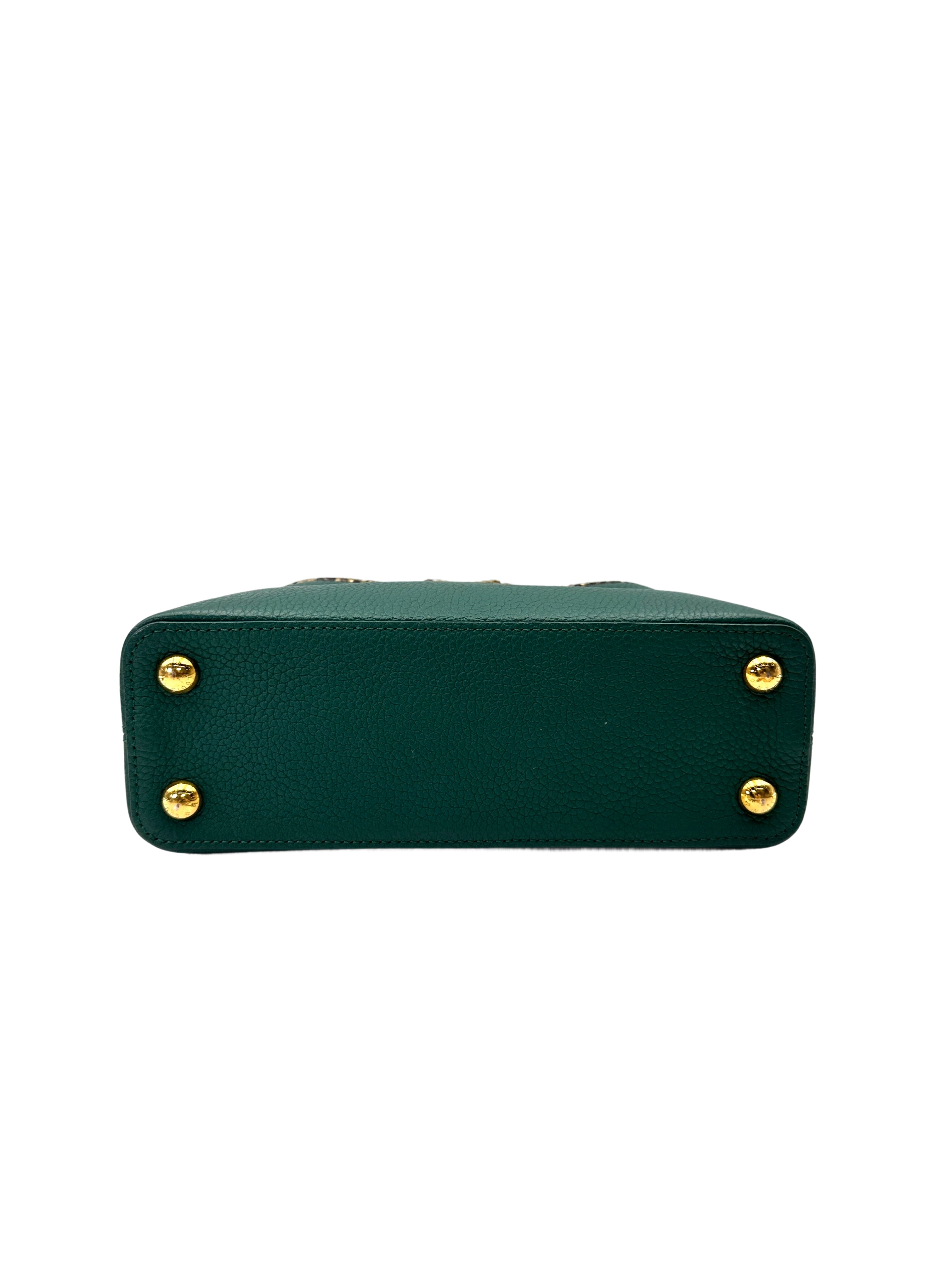 Louis Vuitton Capucines BB Emerald Green Leather Python GHW