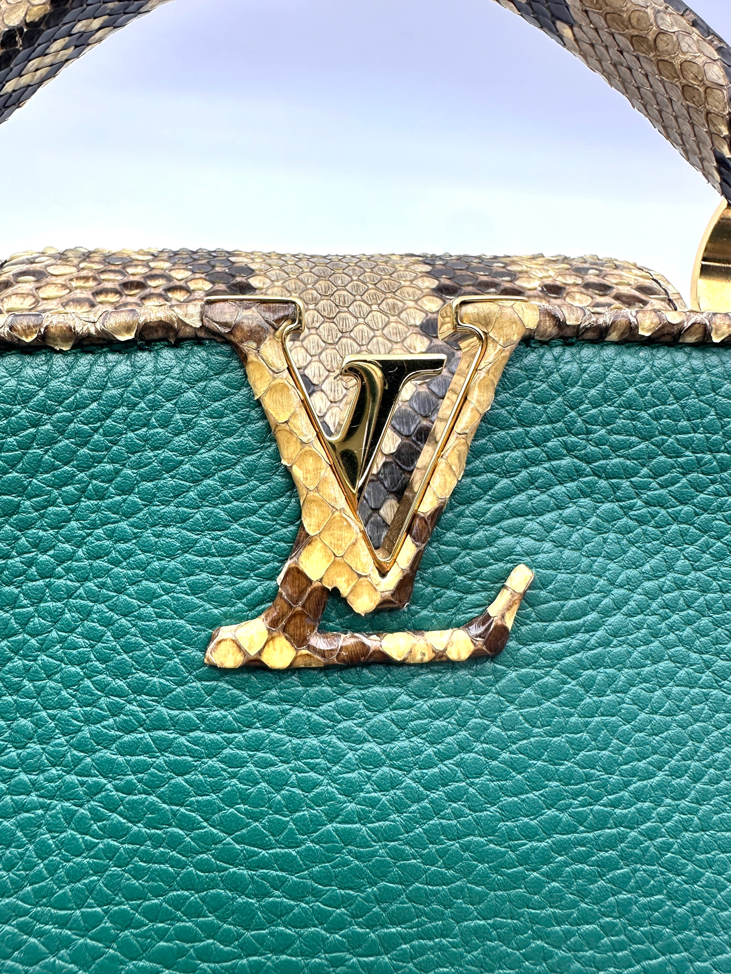Louis Vuitton Capucines BB Emerald Green Leather Python GHW