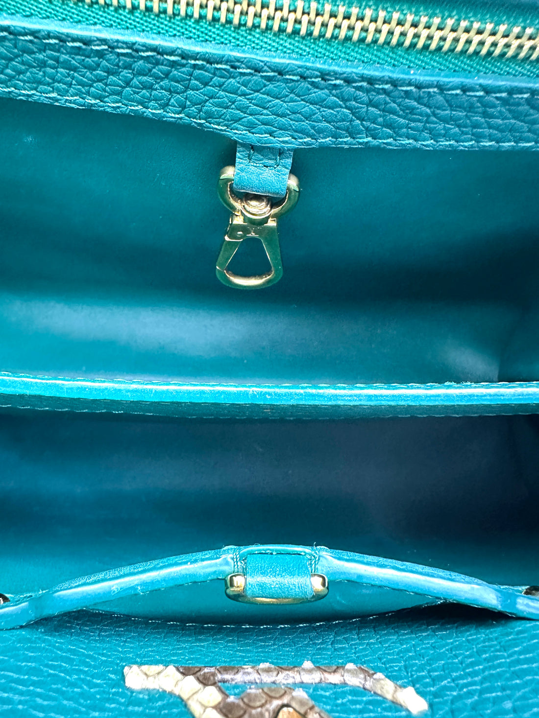 Louis Vuitton Capucines BB Emerald Green Leather Python GHW