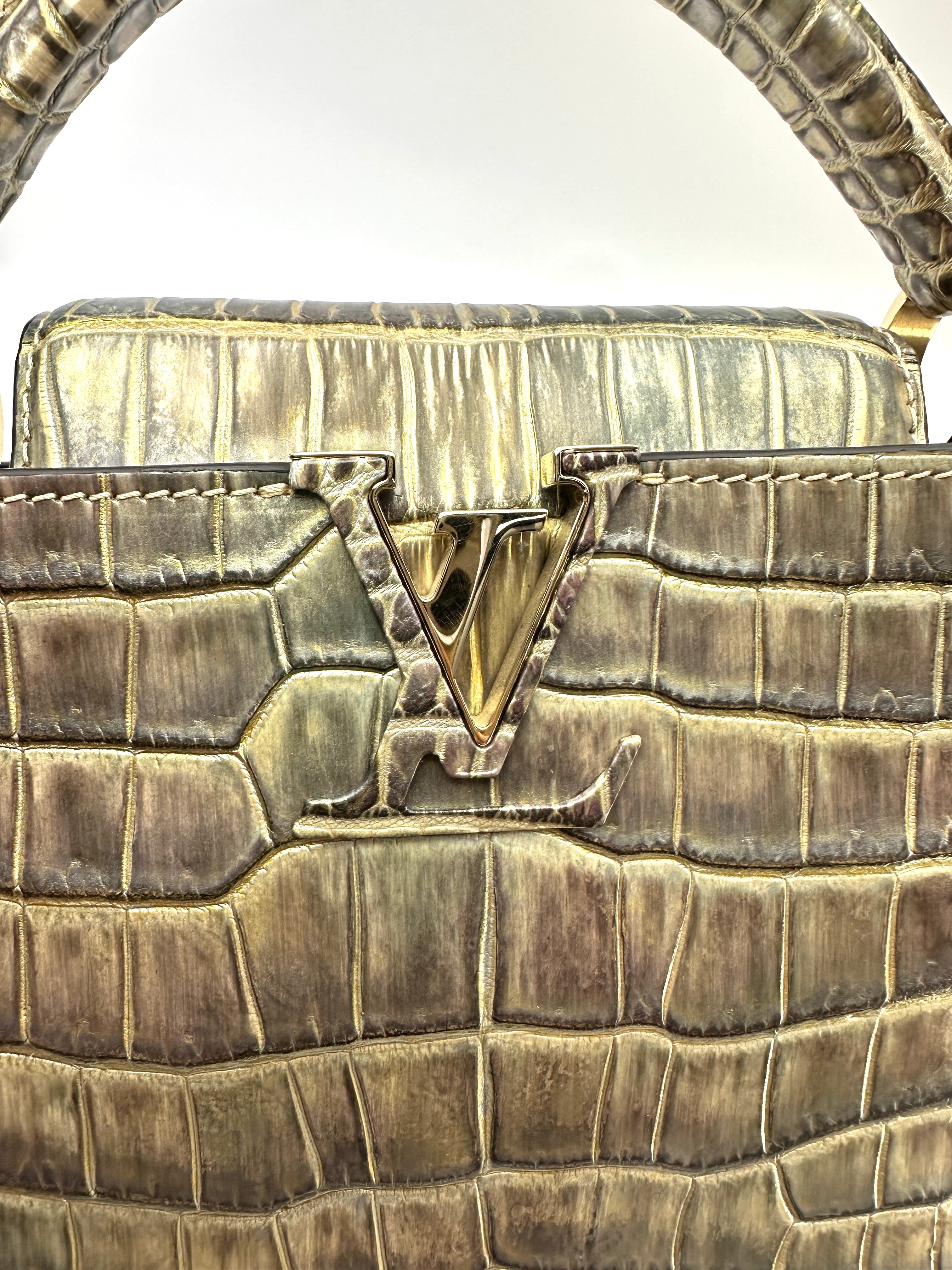 Louis Vuitton Capucines Mini Iridescent Metallic Crocodile GHW