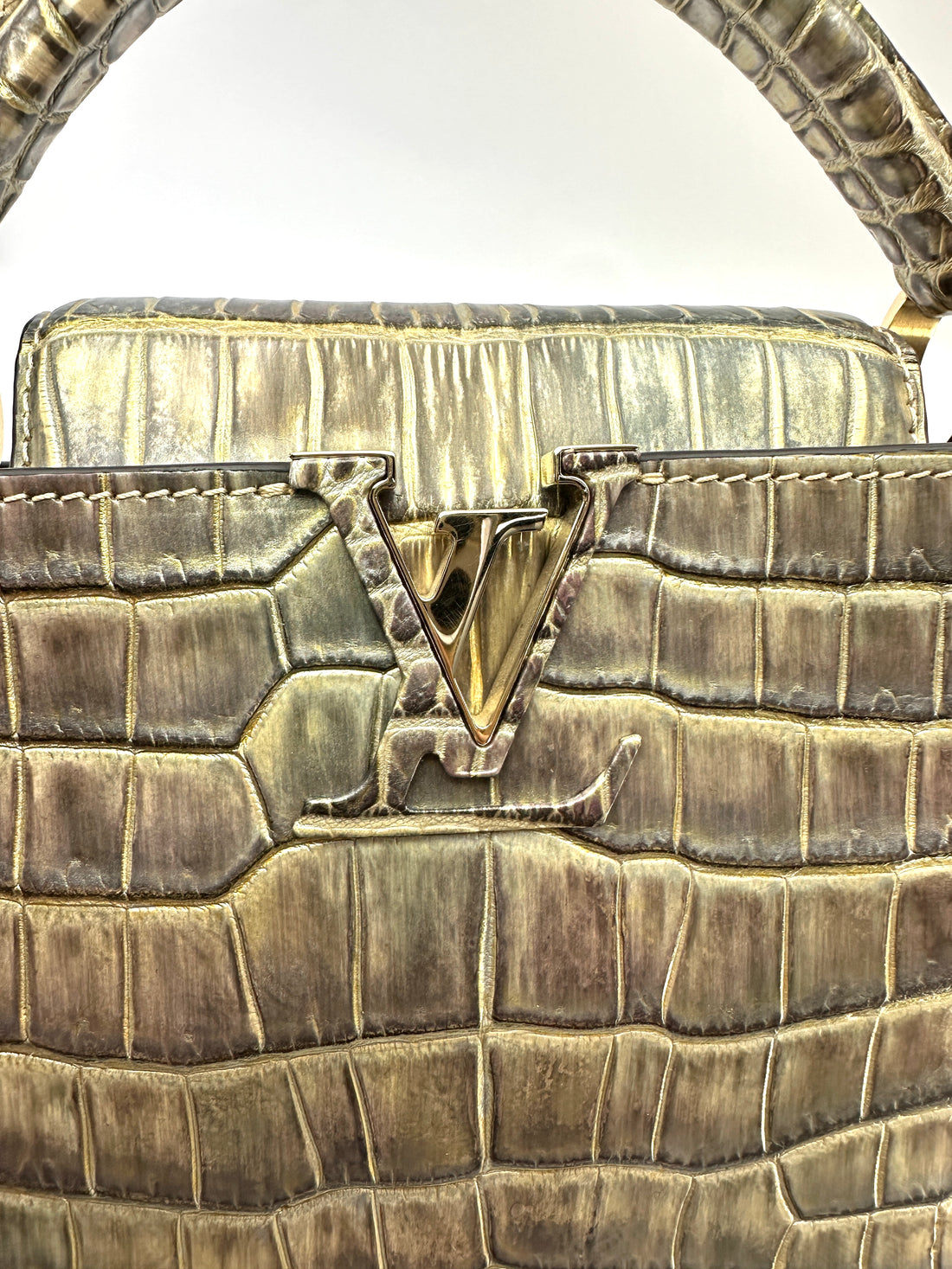 Louis Vuitton Capucines Mini Iridescent Metallic Crocodile GHW