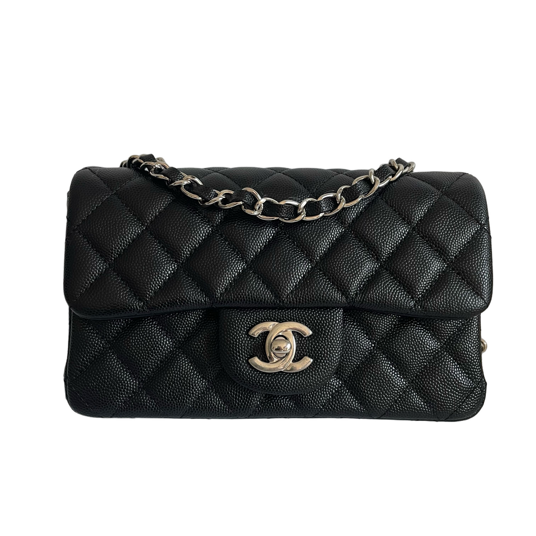 Chanel Mini Classic Flap Black Caviar Leather Shoulder Bag TT0039-1