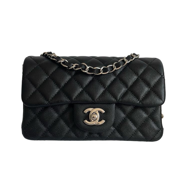 Chanel Mini Classic Flap Black Caviar Leather Shoulder Bag TT0039-1
