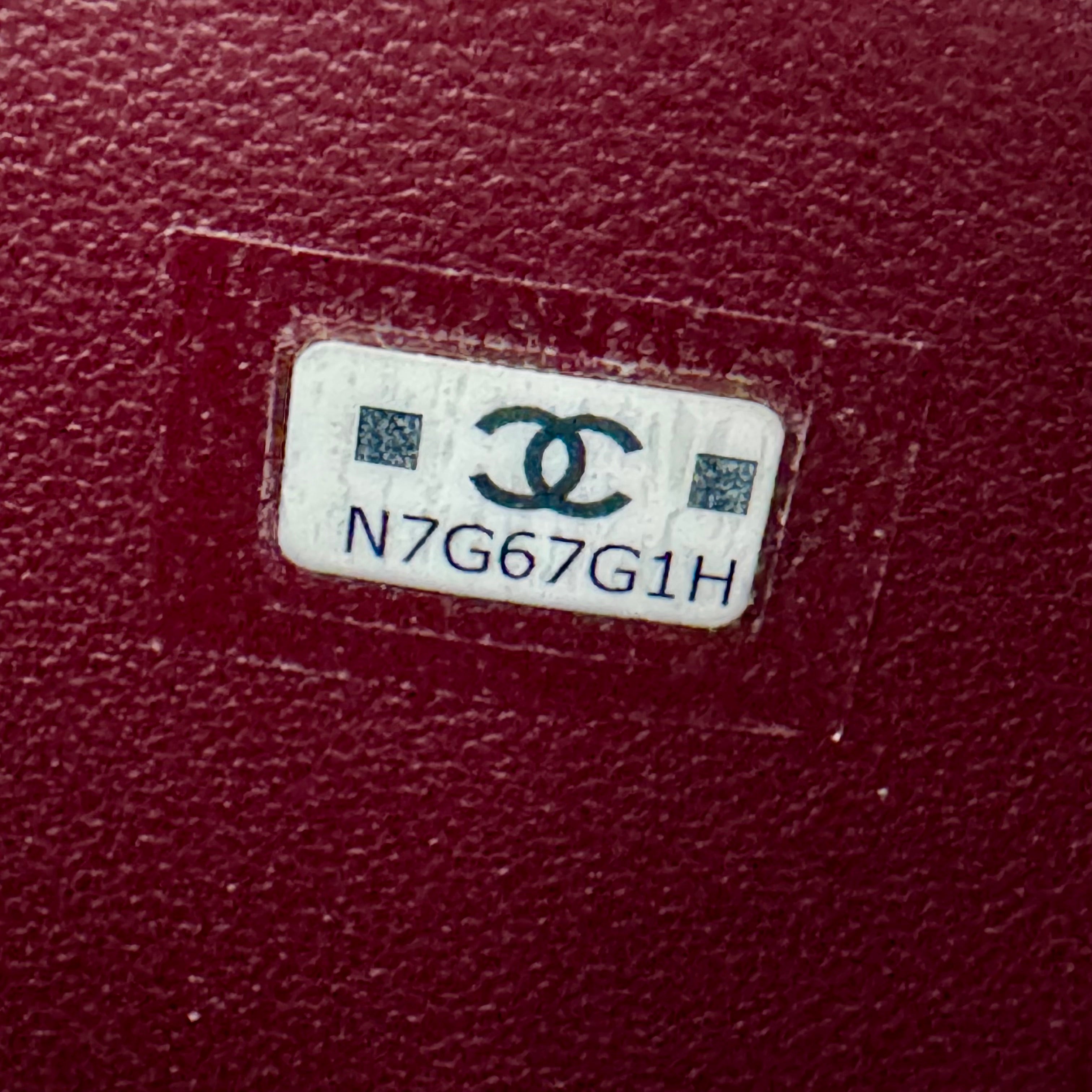 Chanel Timeless Classic Barrel Bag with Chain Burgundy Croc-Embossed Calfskin GHW