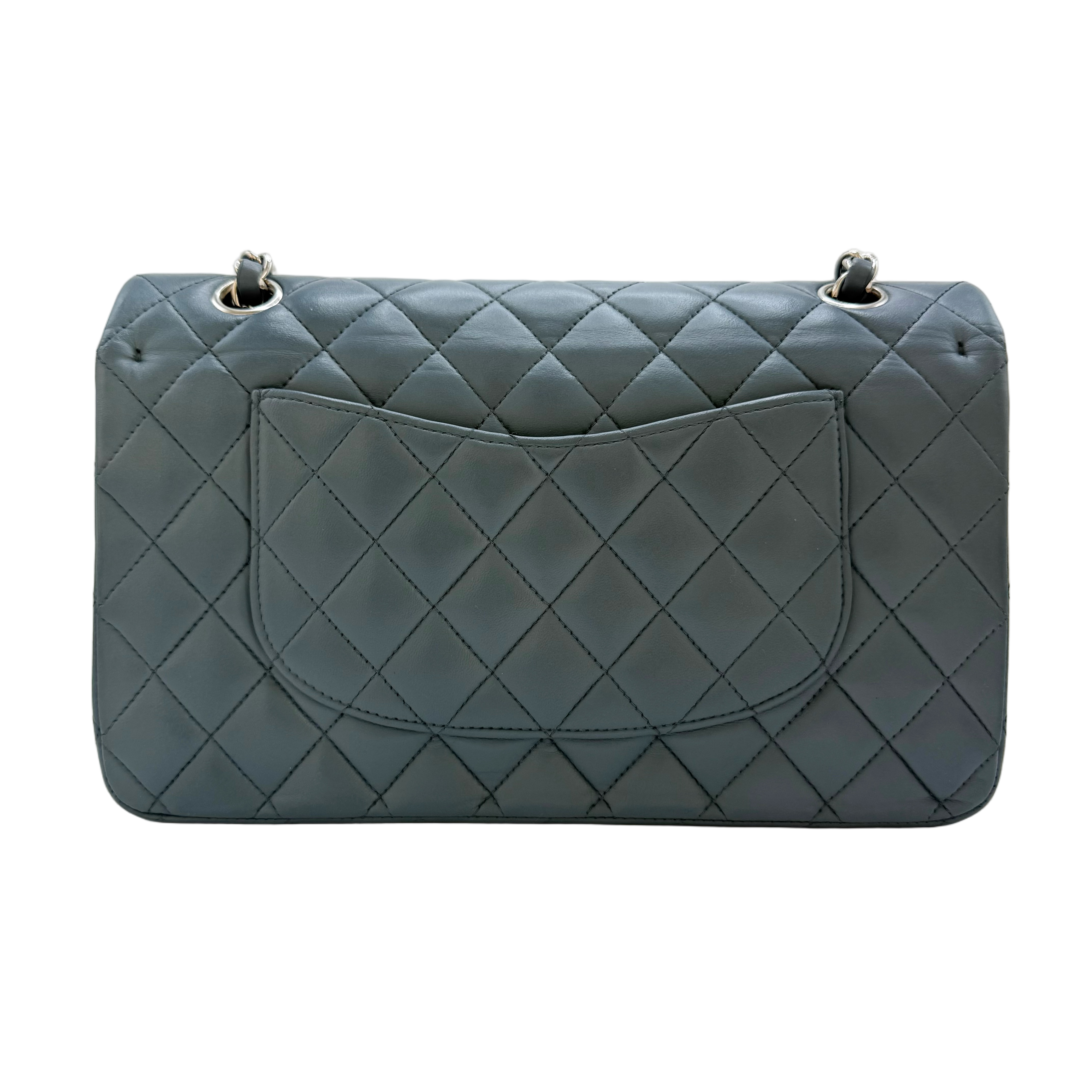 Chanel Classic Single Flap Medium Misty Blue Lambskin SHW