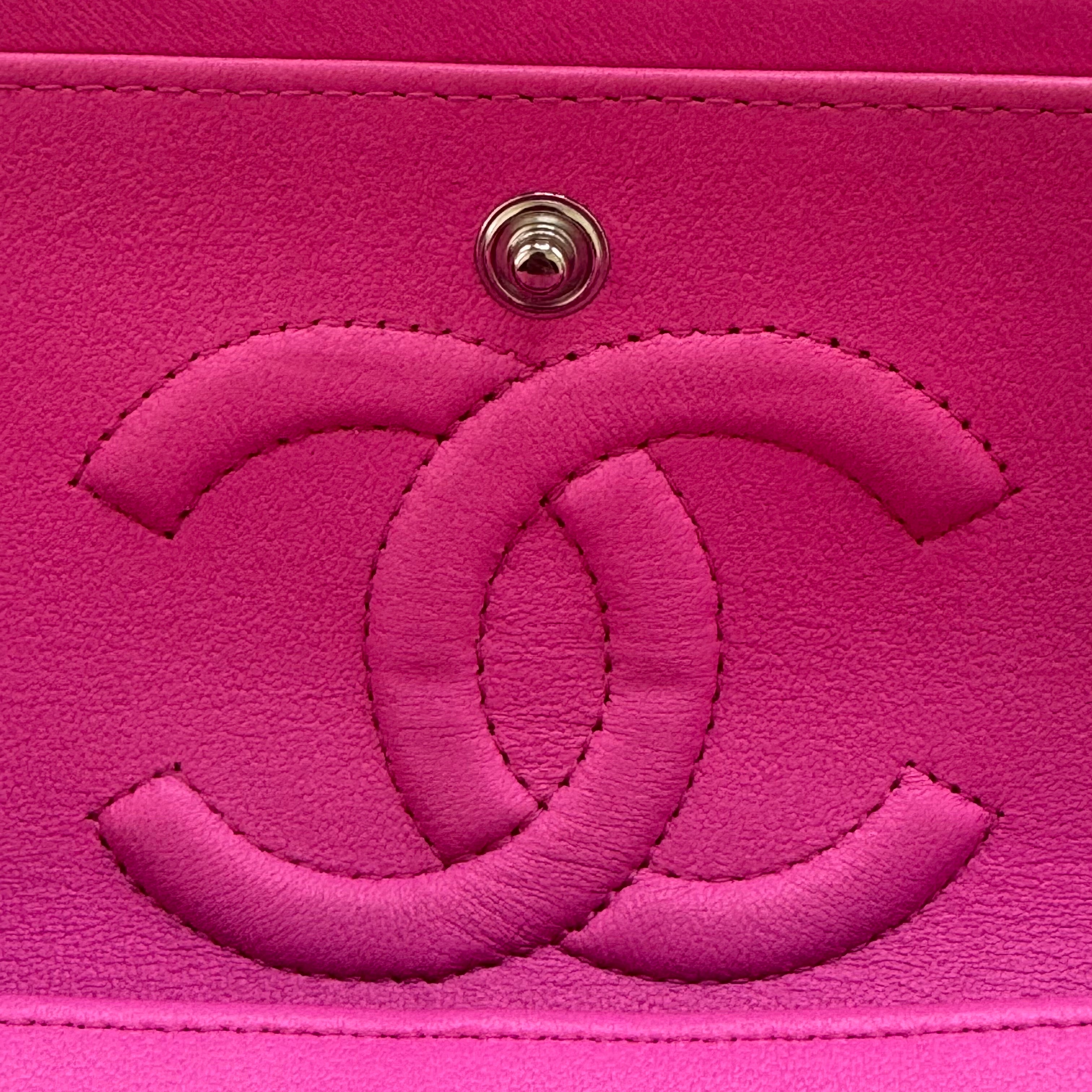 Chanel Classic Double Flap Jumbo Fuschia Caviar RHW