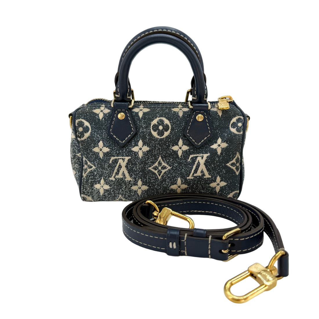 Louis Vuitton Nano Speedy Blue Monogram Denim GHW
