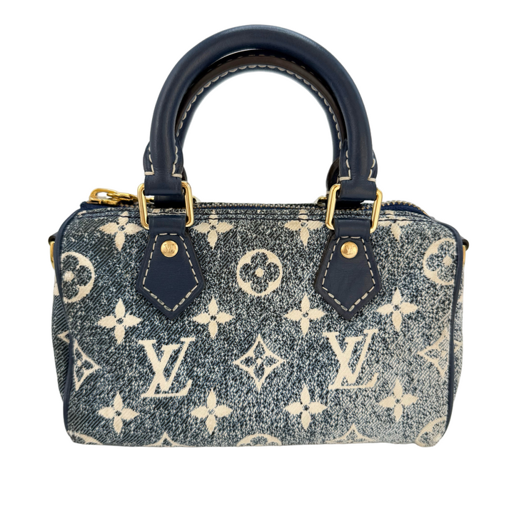 Louis Vuitton Nano Speedy Blue Monogram Denim GHW