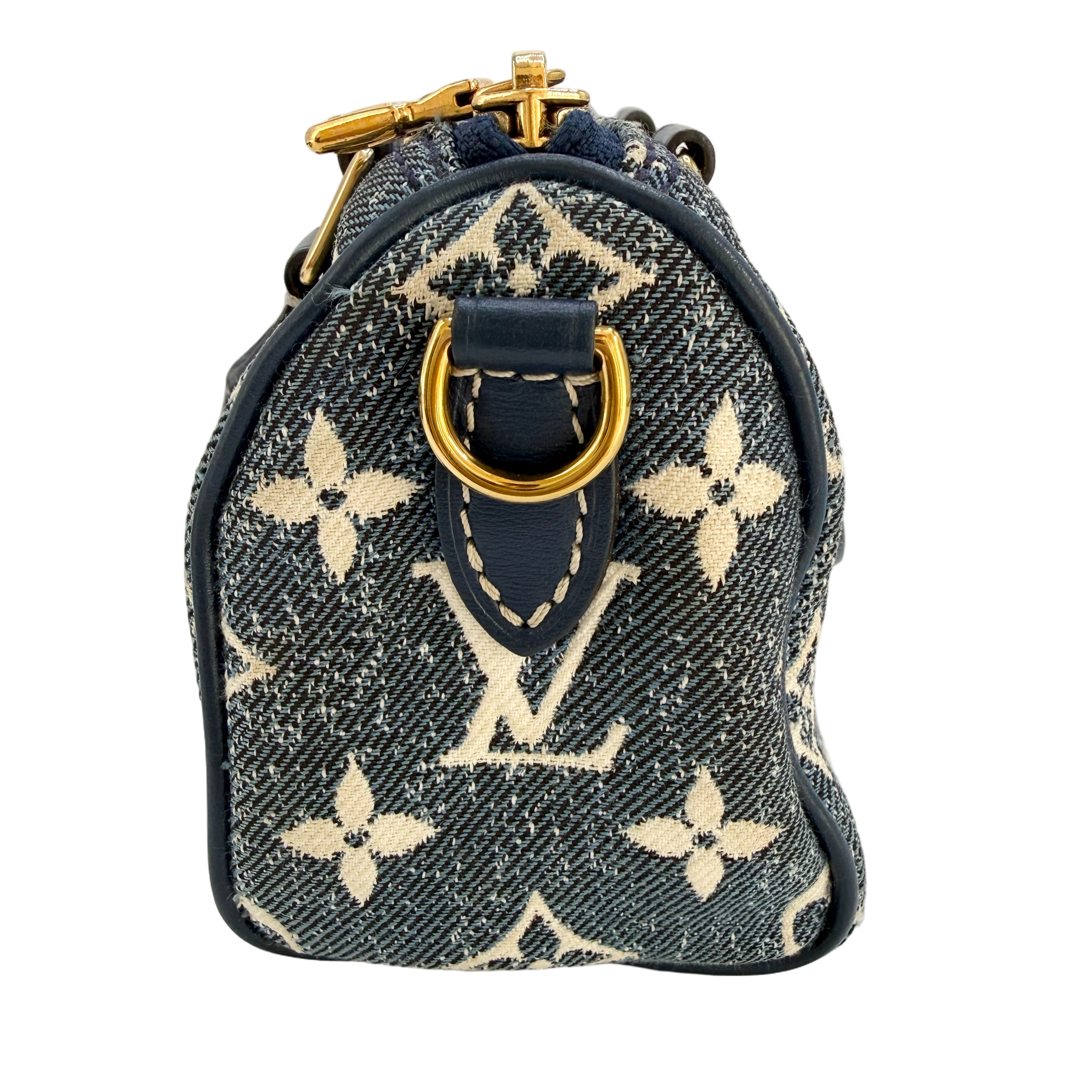 Louis Vuitton Nano Speedy Blue Monogram Denim GHW