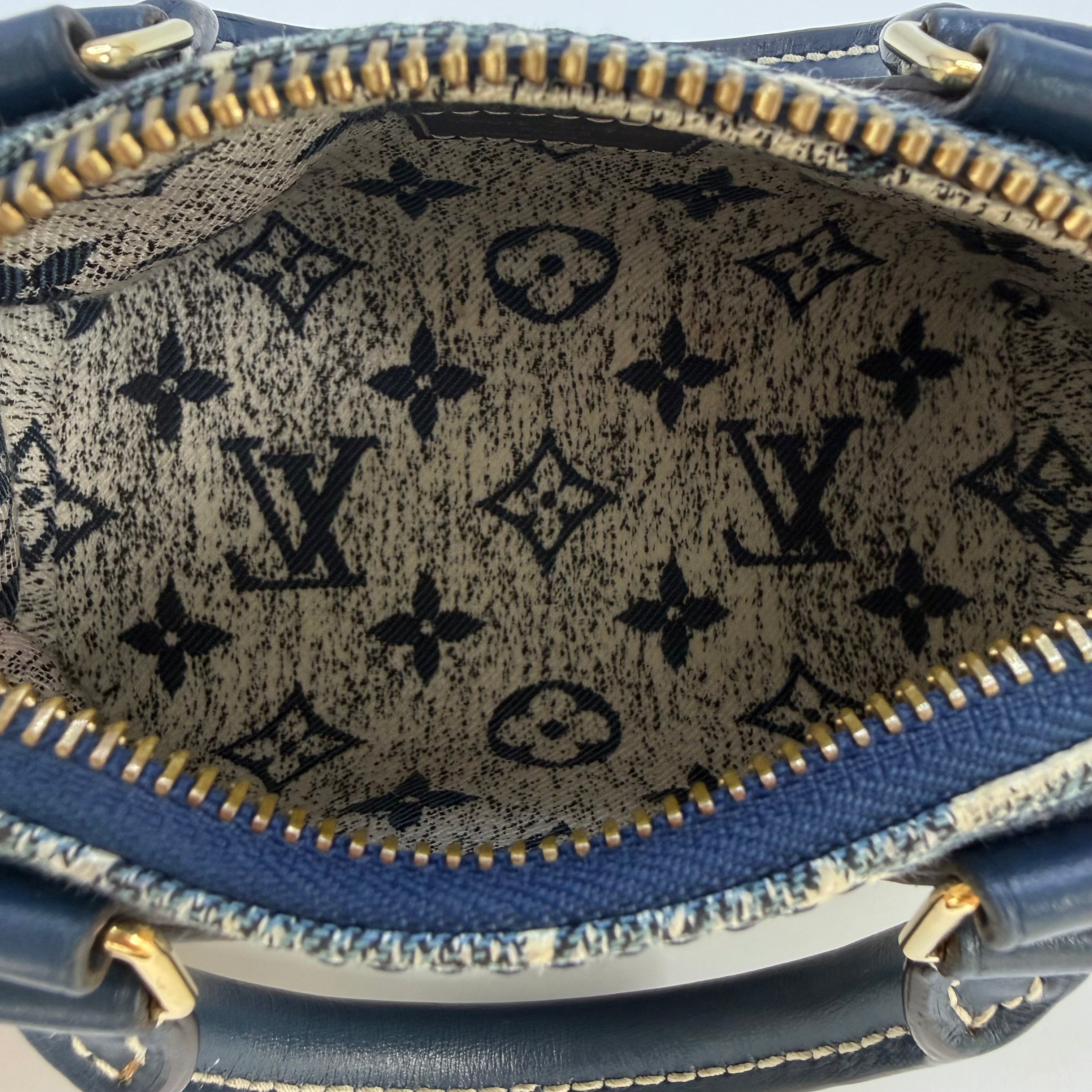 Louis Vuitton Nano Speedy Blue Monogram Denim GHW