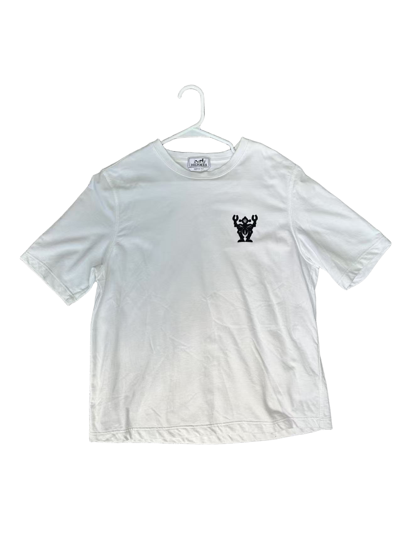 [eBay Live] Hermès White Cotton T-Shirt With Black Robot M