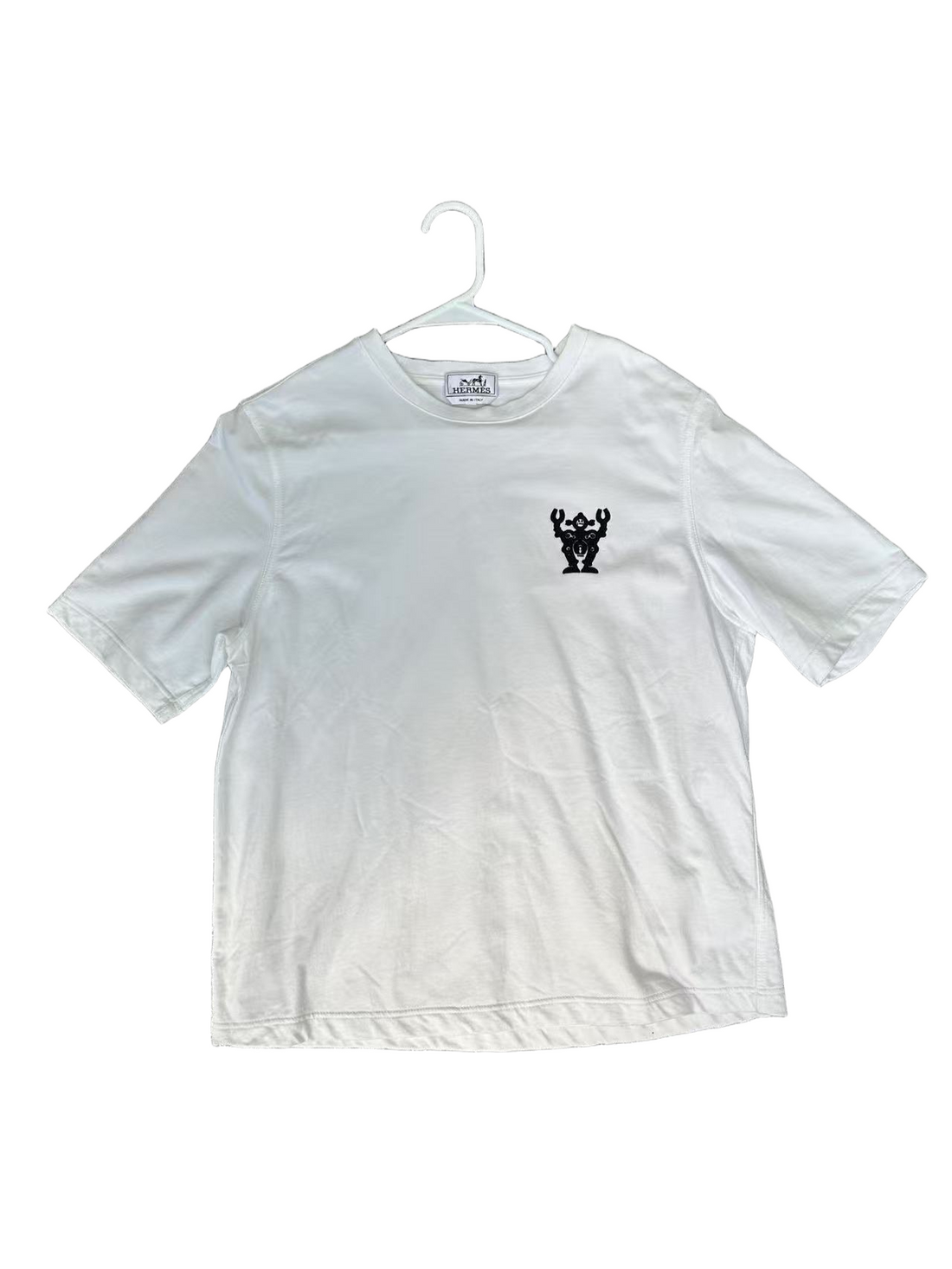 [eBay Live] Hermès White Cotton T-Shirt With Black Robot M