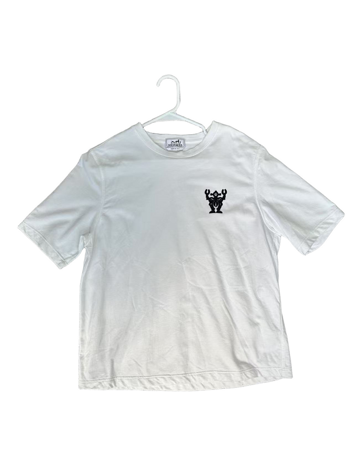 [eBay Live] Hermès White Cotton T-Shirt With Black Robot M