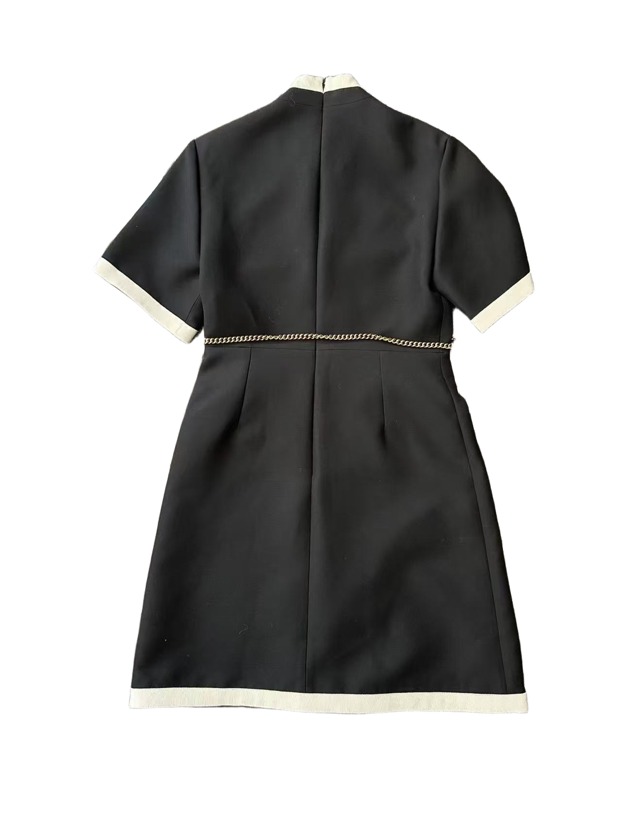 [eBay Live] Gucci Women’s Black & White Short-Sleeve Button-Up Blazer Dress With Gold Accent