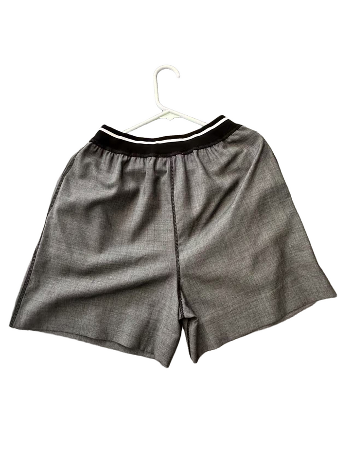[eBay Live] Miu Miu Gray Plaid Wool-Blend Elastic Waist Shorts 36