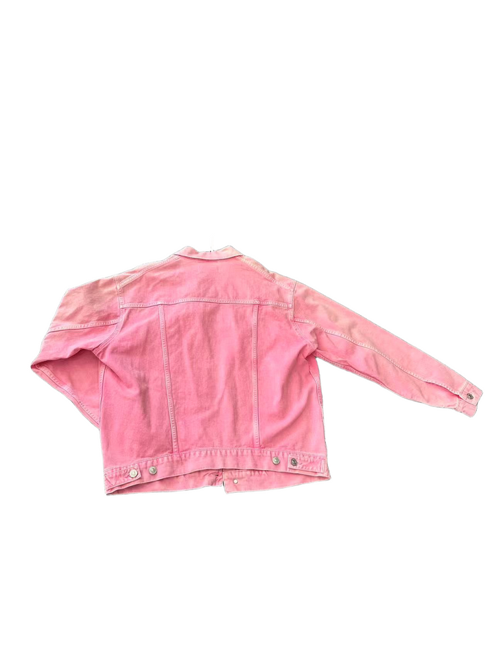 [eBay Live] Balenciaga Pink Embroidered Logo Denim Jacket