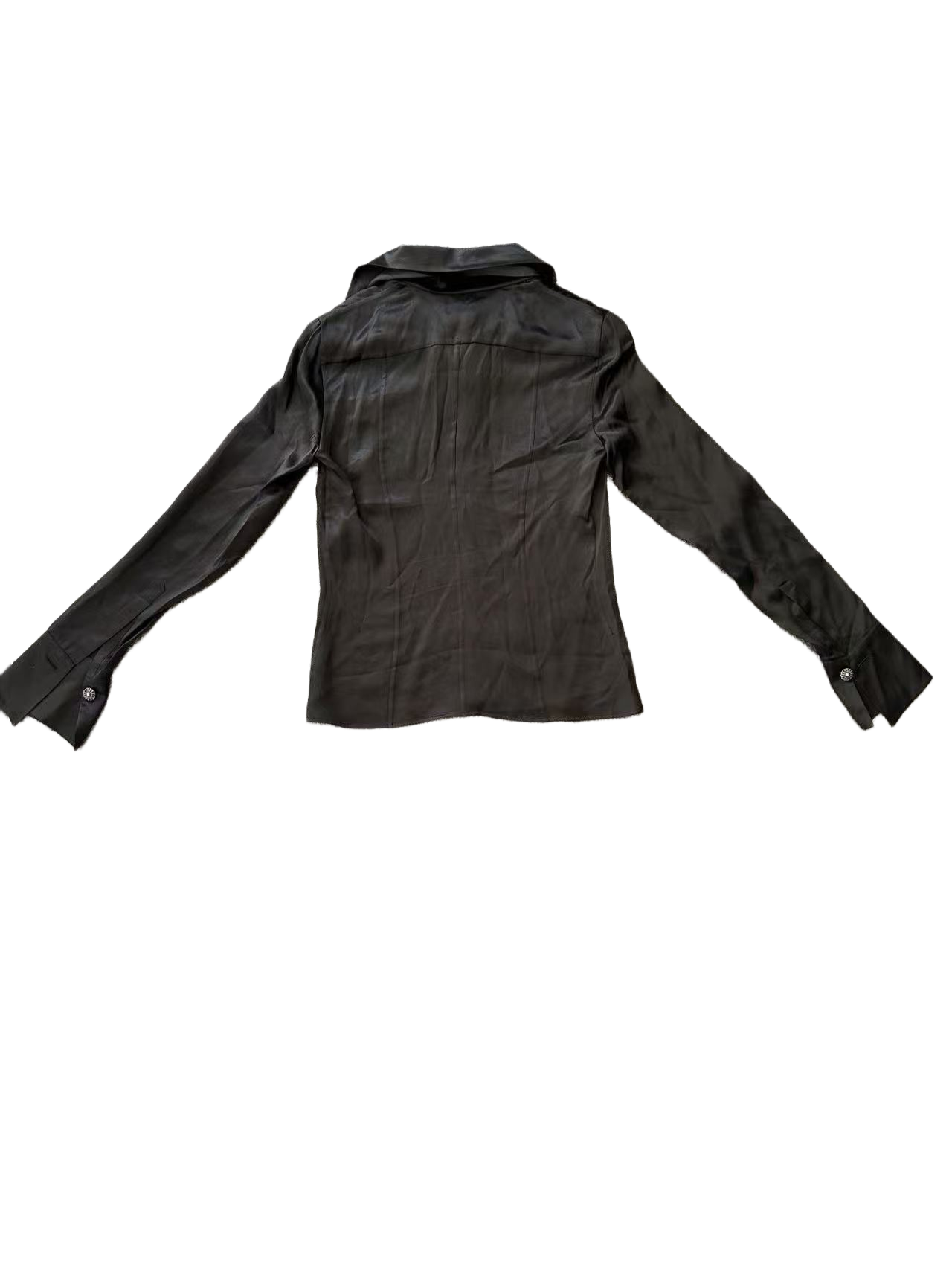 [eBay Live] Chanel Women's Black Silk Bow Tie Collar Blouse Size 34