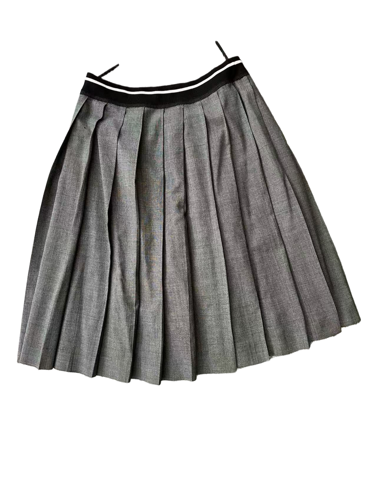 [eBay Live] Miu Miu Womens Gray Pleated Mini Skirt With Elastic Waistband 38