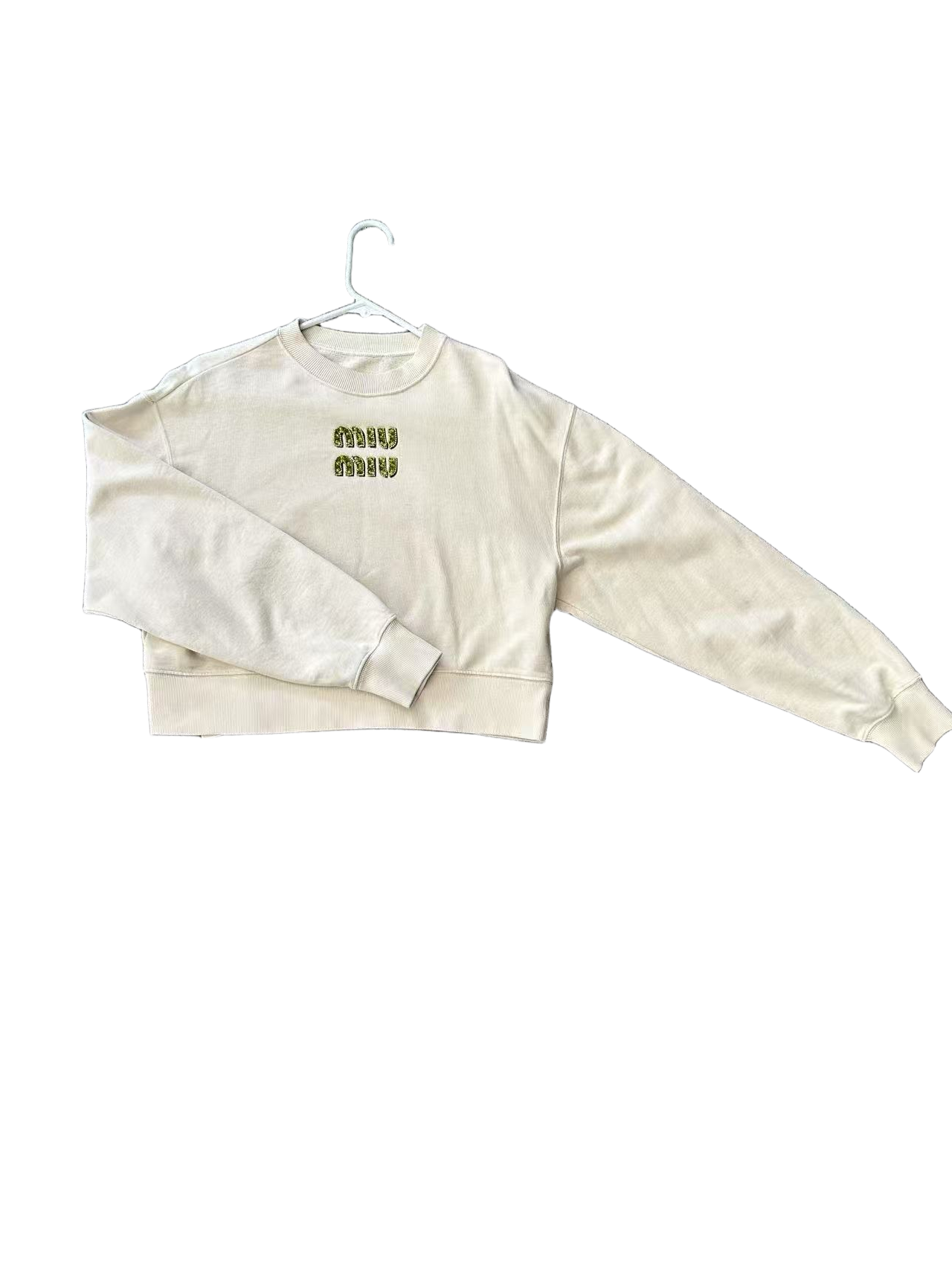 [eBay Live] Miu Miu Embroidered Logo Cropped Sweatshirt