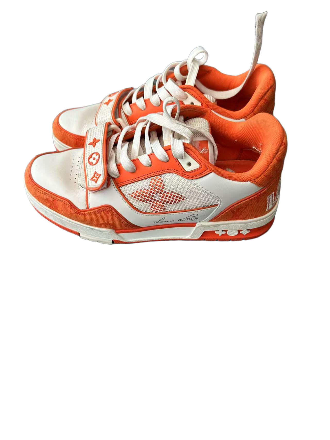 [eBay Live] Louis Vuitton Denim Monogram Orange White Trainers 5 1/2