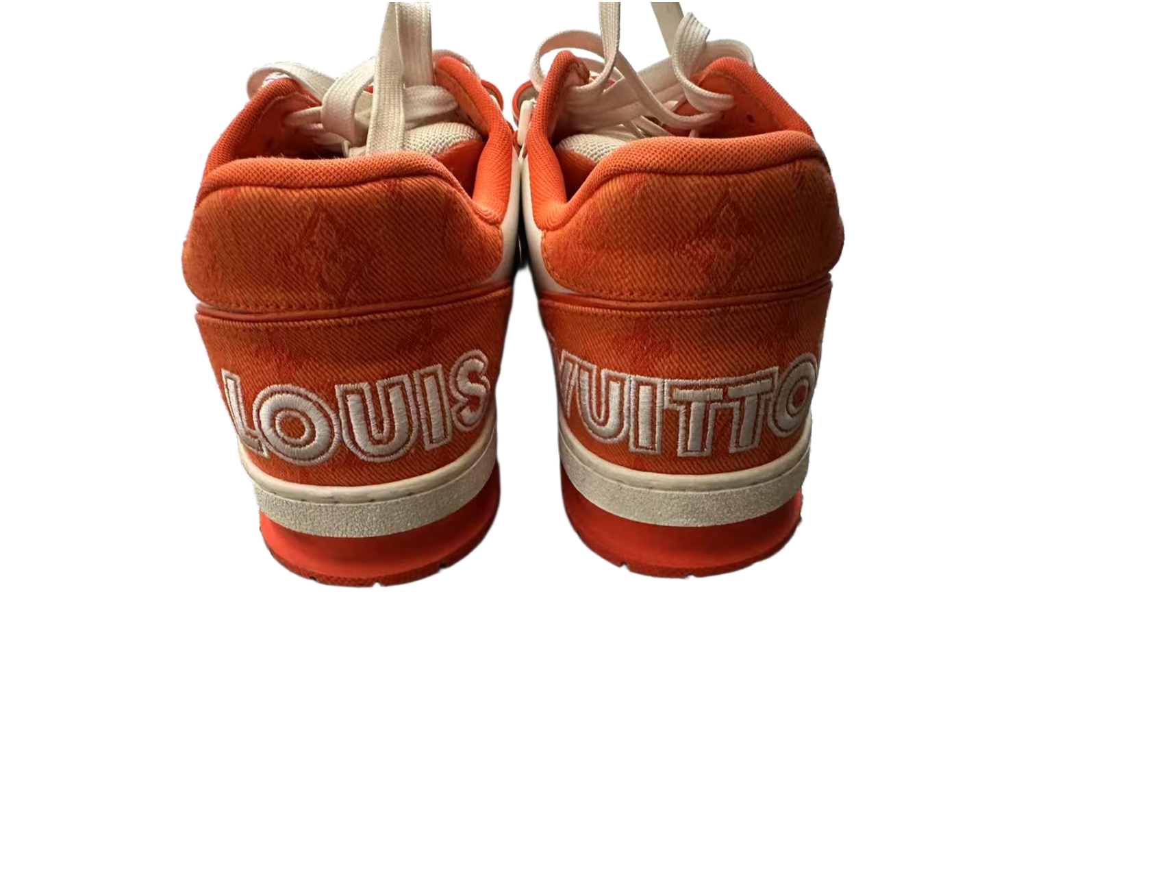 [eBay Live] Louis Vuitton Denim Monogram Orange White Trainers 5 1/2