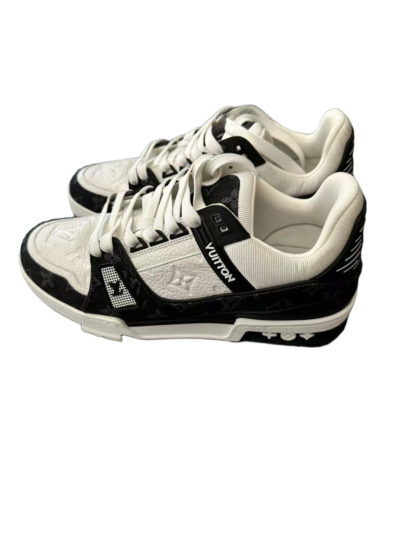 [eBay Live] Louis Vuitton Calfskin Monogram Denim Mens LV Trainer Sneakers 5