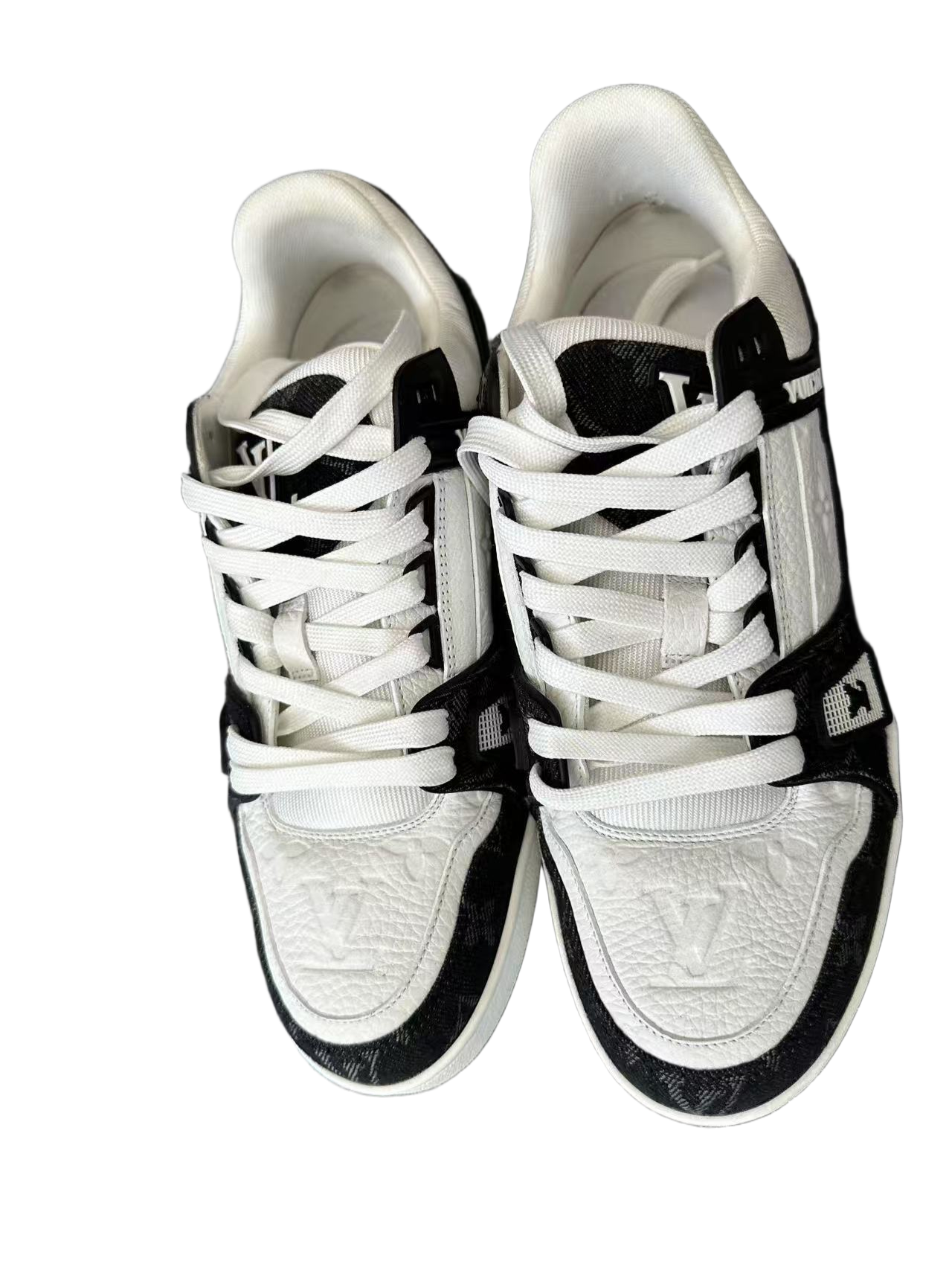 [eBay Live] Louis Vuitton Calfskin Monogram Denim Mens LV Trainer Sneakers 5