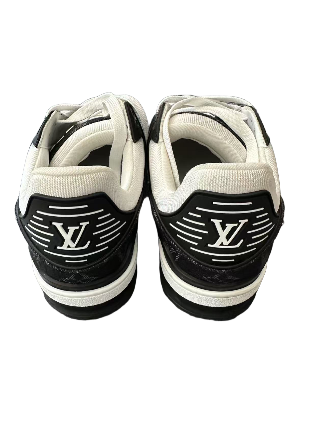 [eBay Live] Louis Vuitton Calfskin Monogram Denim Mens LV Trainer Sneakers 5