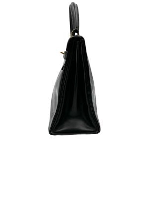 Hermès Vintage Noir Box Calfskin Kelly 32 GHW
