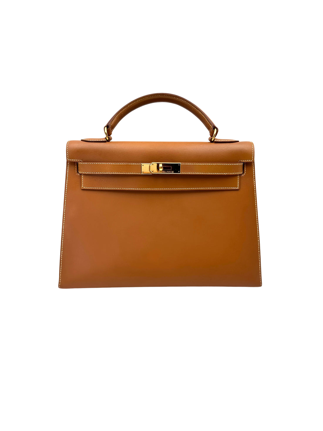 Hermès Kelly 32 Sellier Gold Box Calfskin GHW