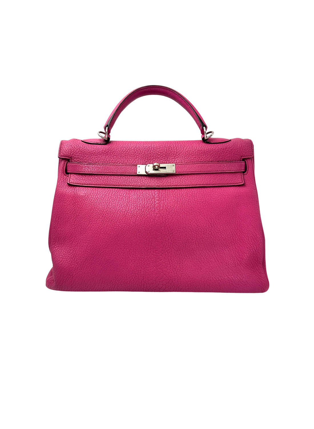 Hermès Kelly 35 Retourne Rose Shocking Chevre Leather PHW