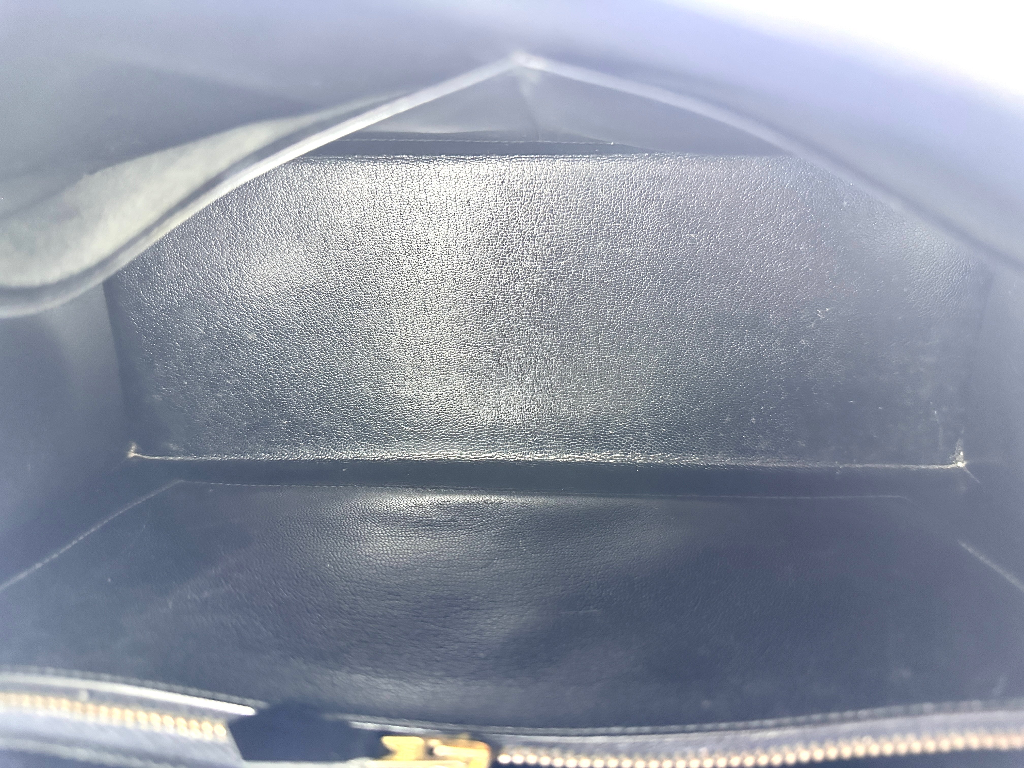 Hermès Kelly 32 Sellier Noir Box Calfskin GHW
